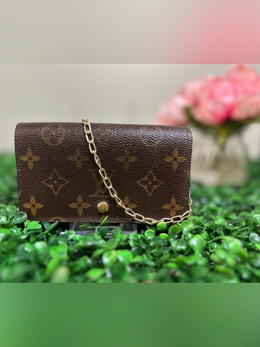 Louis Vuitton Monogram Vintage Portefeuille Trésor Bifold or Wallet on Chain